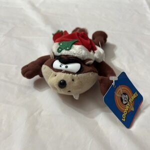 1997 Taz  Christmas Mini Bean Bag Plush Looney Tunes